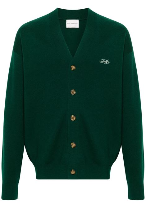 Cardigan con ricamo in verde di Drôle De Monsieur - uomo DRÔLE DE MONSIEUR | PERMCA123WO007DGN